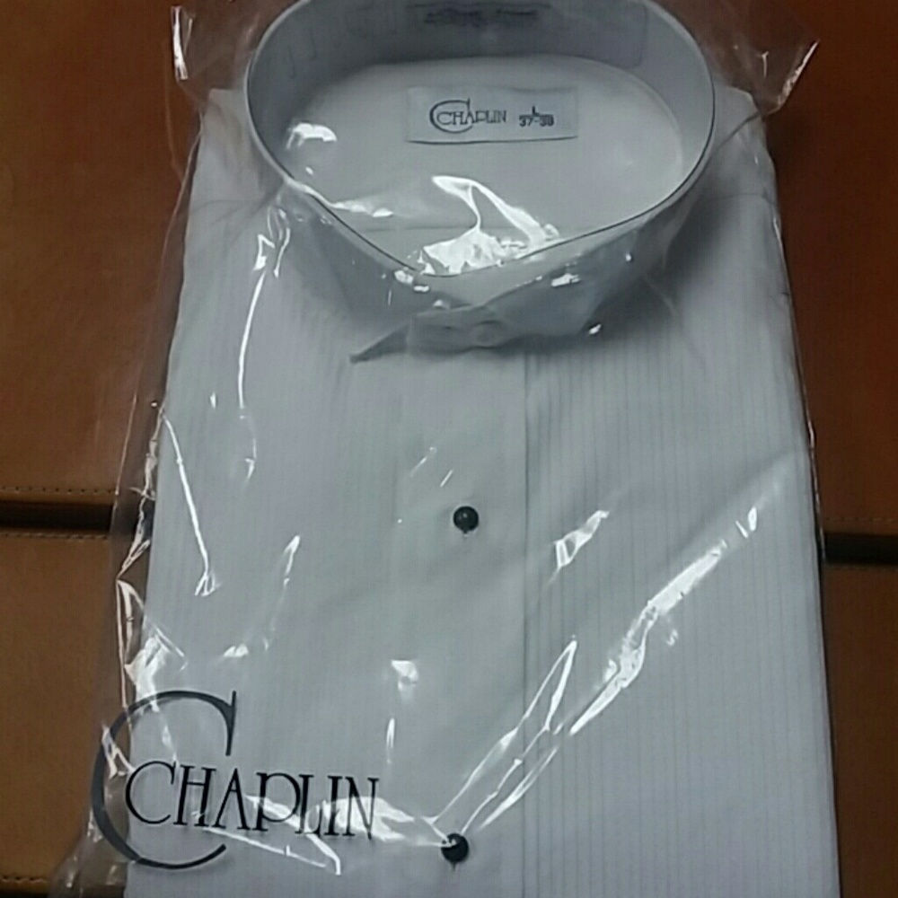 L (37/38) Chaplin Wing Tip Tuxedo Shirt